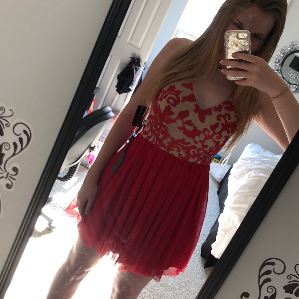 Embroidered Red Dress